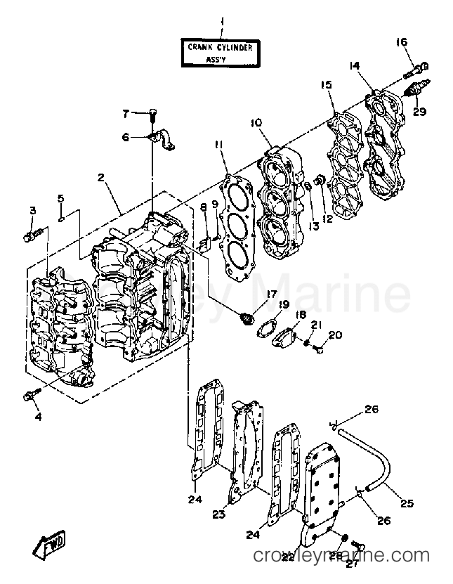 Yamaha Motors PR50LF - CRANKCASE CYLINDER