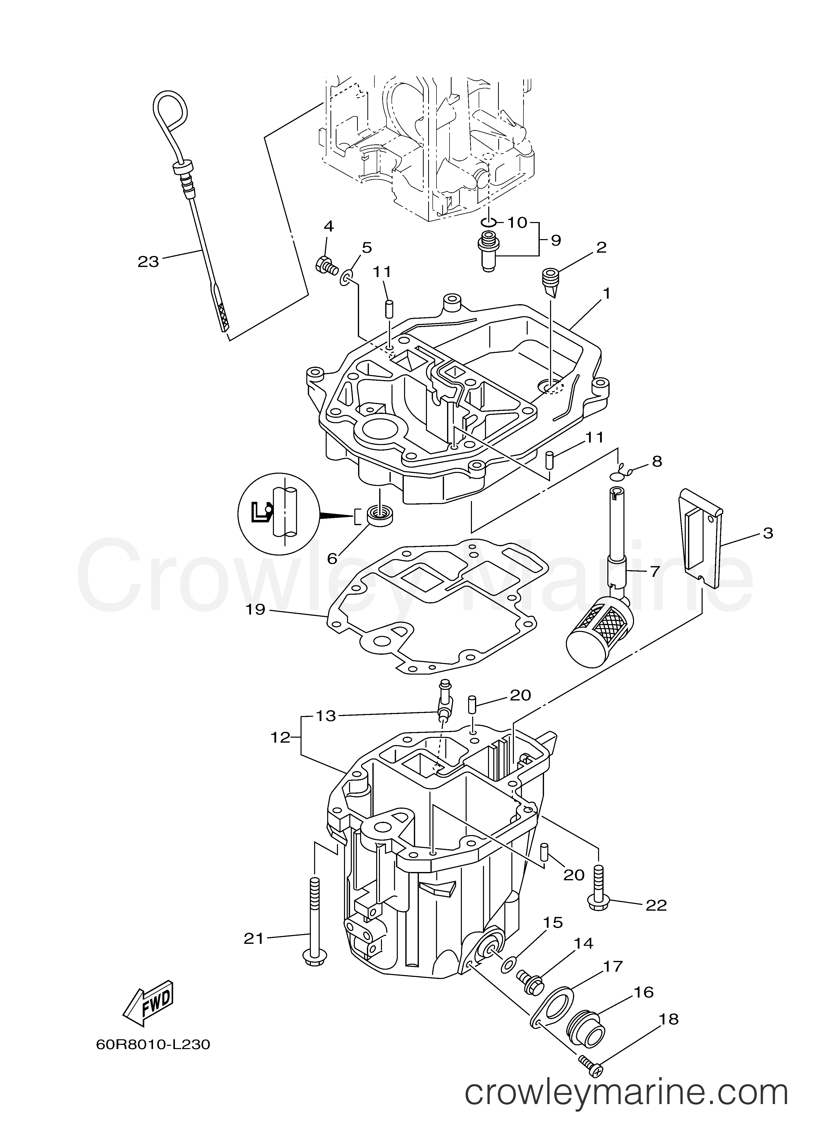 Yamaha Motors F8SMHA - OIL PAN