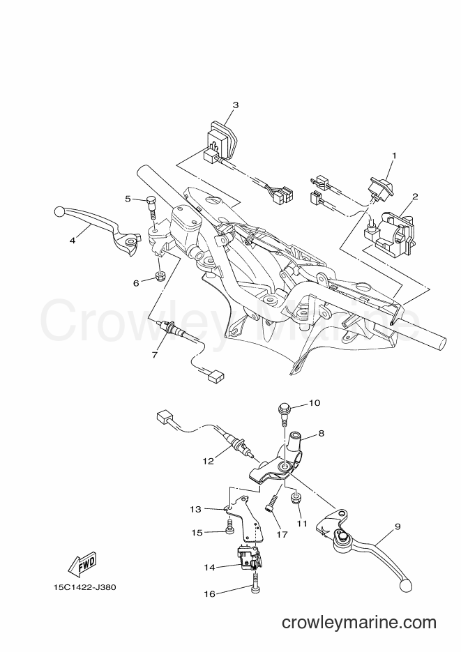 Yamaha Motors TK115 (15C1) [010] - HANDLE SWITCH & LEVER