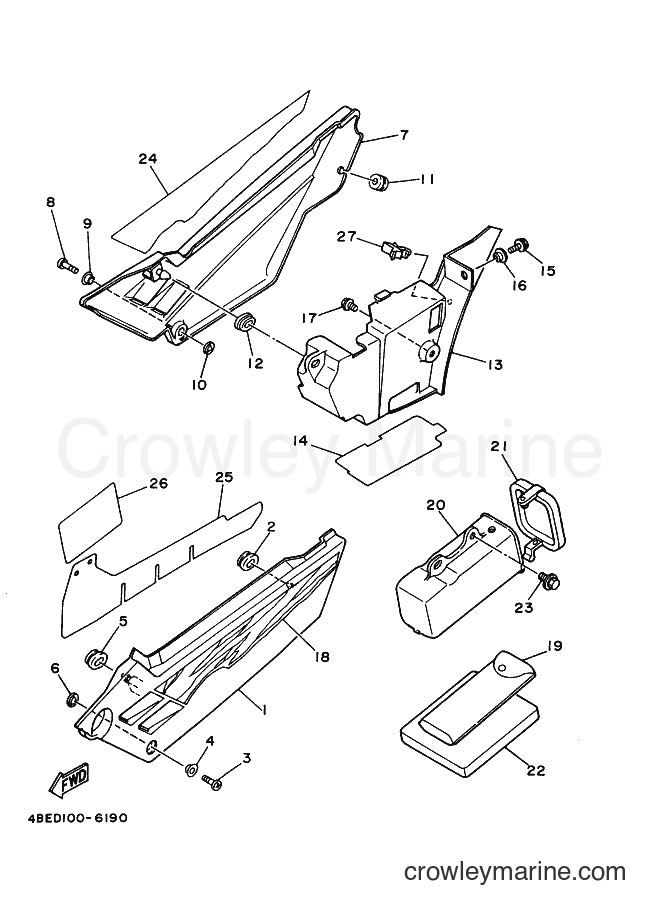 1997 Dirt Bike XT225 - XT225 (4BEJ) [010] - SIDE COVER