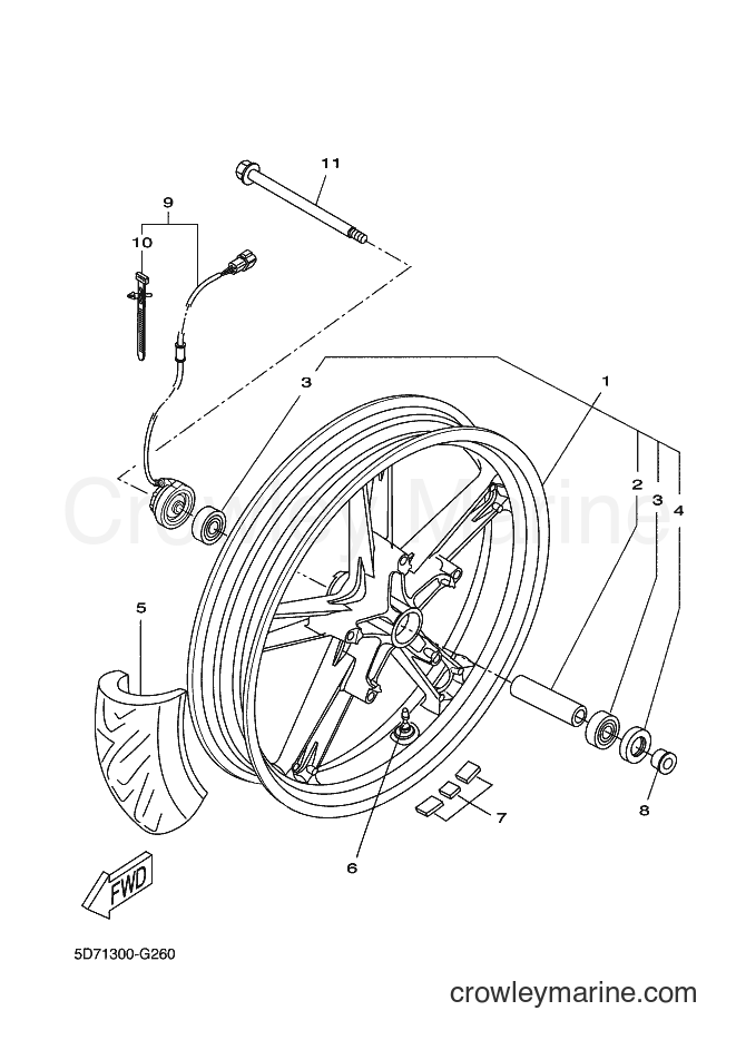 2012 Sport Bike YZF-R125 - YZF-R125 (5D79) [050] - FRONT WHEEL