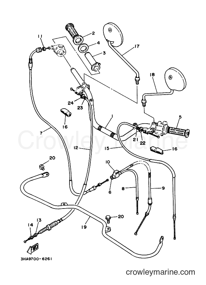 1999 Street Bike AG100F - AG100F (5HS1) [010] - STEERING HANDLE & CABLE