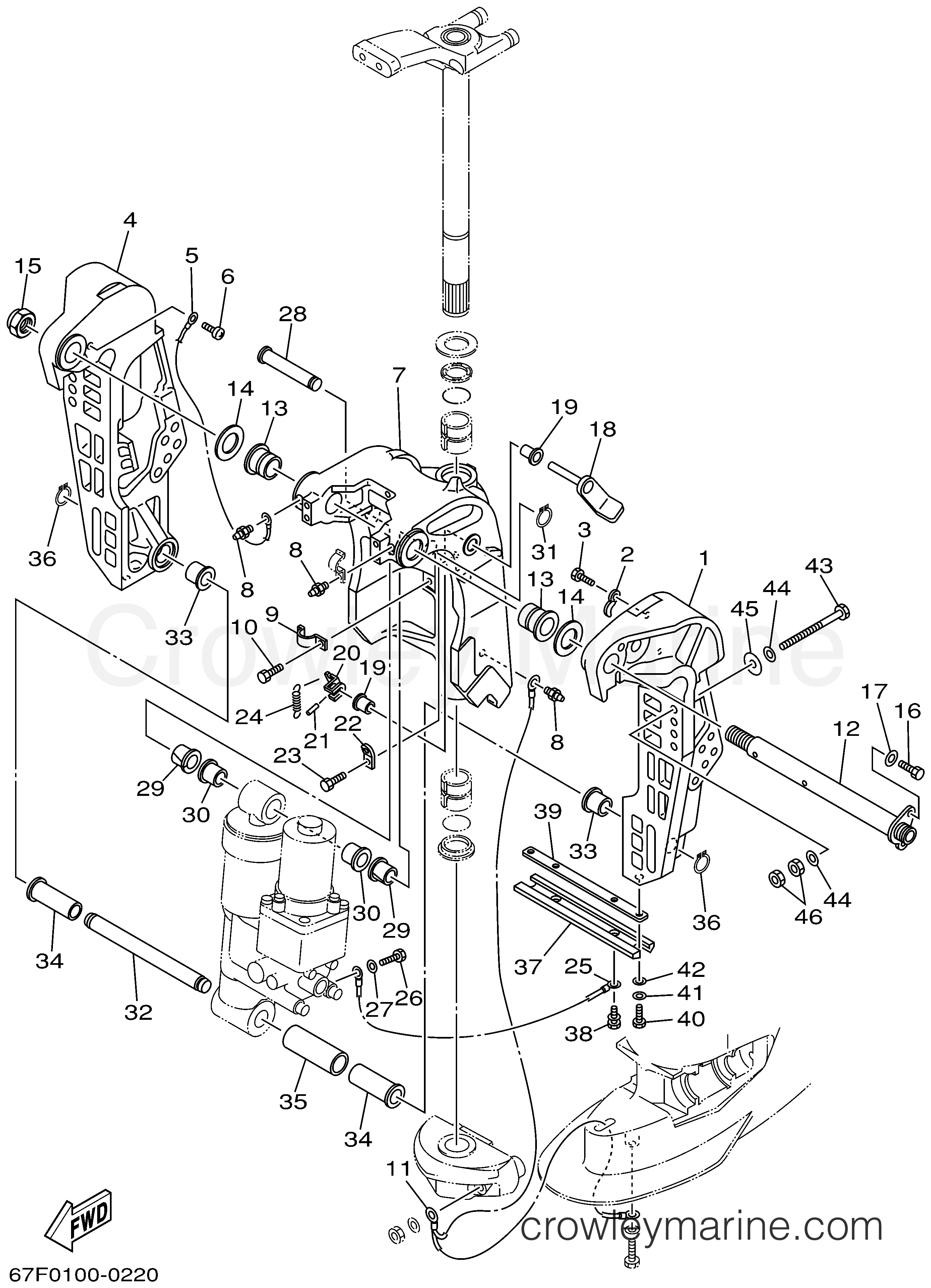 Yamaha Motors F80TLRA - BRACKET 1