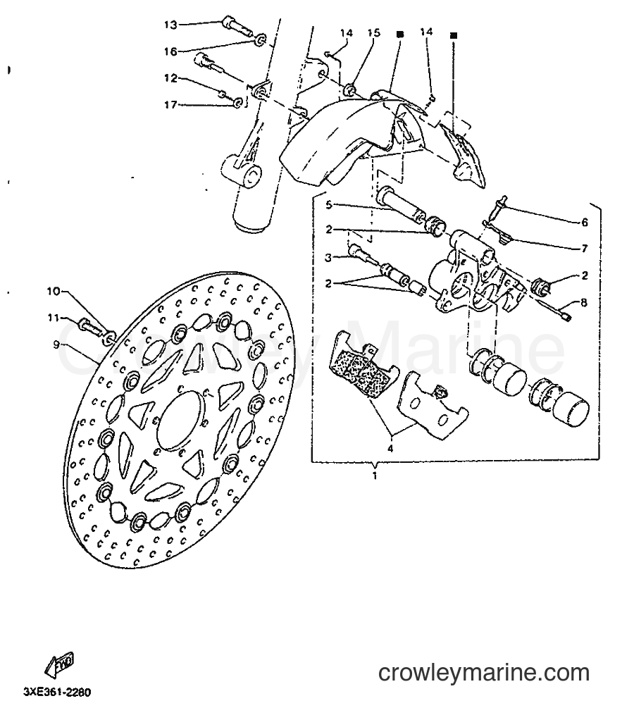 1992 Dirt Bike TDR125 - TDR125 (3XE2) [999] - FRONT BRAKE CALIPER
