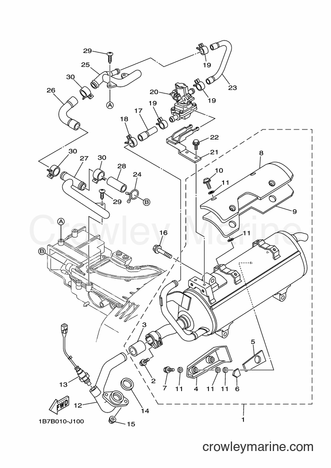 2014 Maxi-Scooter CP250 - CP250 (1B7E) [010] - EXHAUST