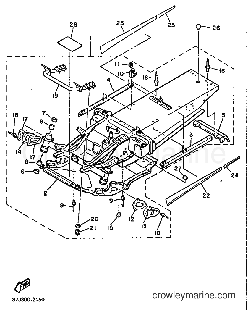 1992 Snowmobile PZ480E - PZ480E (87J3) [010] - FRAME