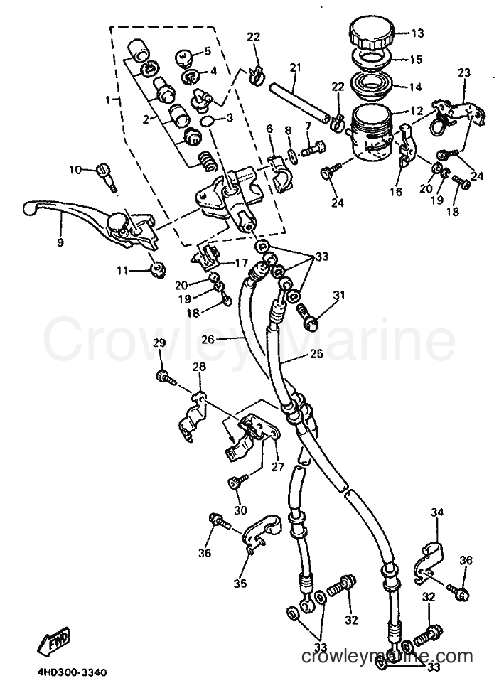 1993 Sport Bike YZF750SP - YZF750SP (4HT1) [999] - FRONT MASTER CYLINDER