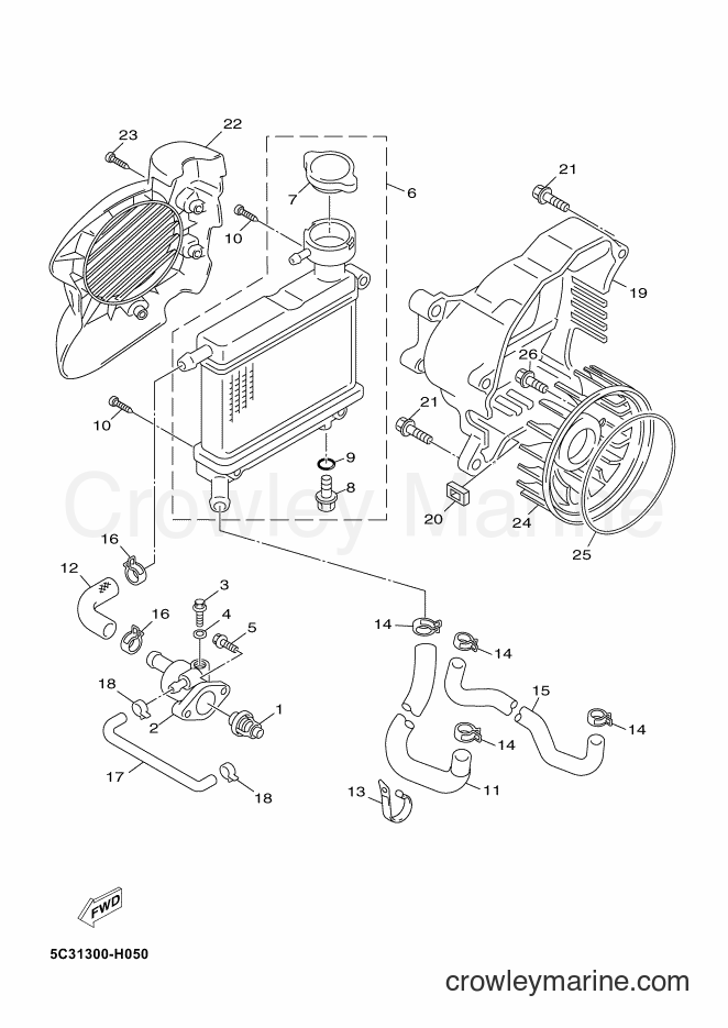 Yamaha Motors YN50F (2AC1) [080] - RADIATOR & HOSE