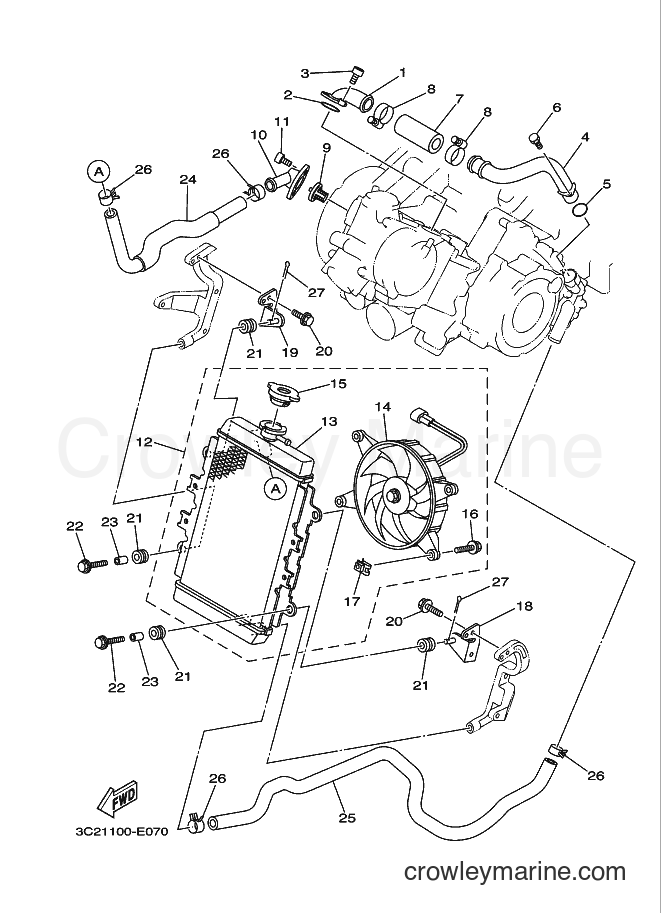 2007 ATV YFM450FAS - YFM450FAS (3C26) [010] - RADIATOR & HOSE