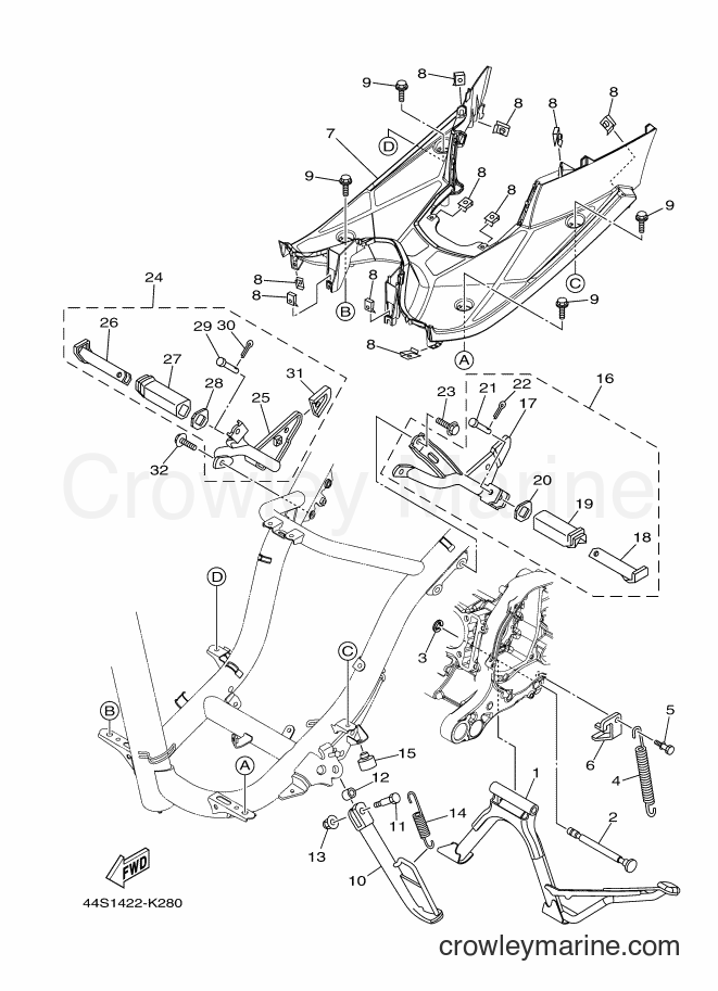 2011 Scooter AL125C - AL125C (44S1) [010] - STAND & FOOTREST
