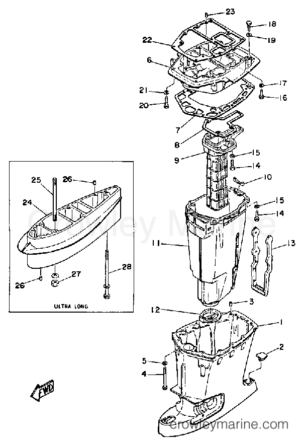 Yamaha Motors 90ETLF-JD - UPPER CASING