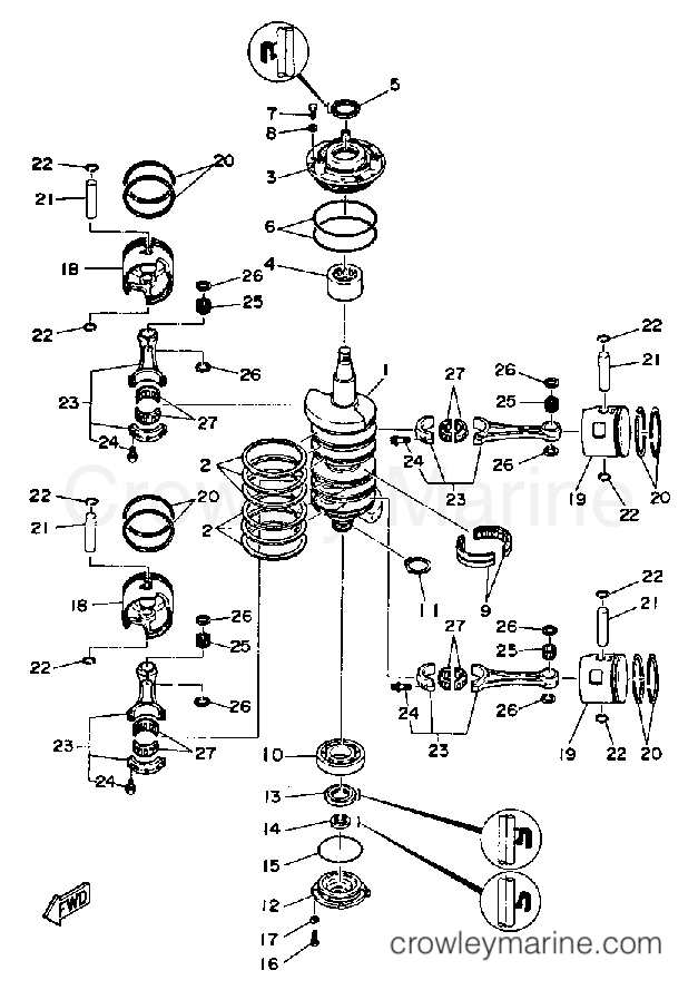 Yamaha Motors 115ETLF - CRANK PISTON