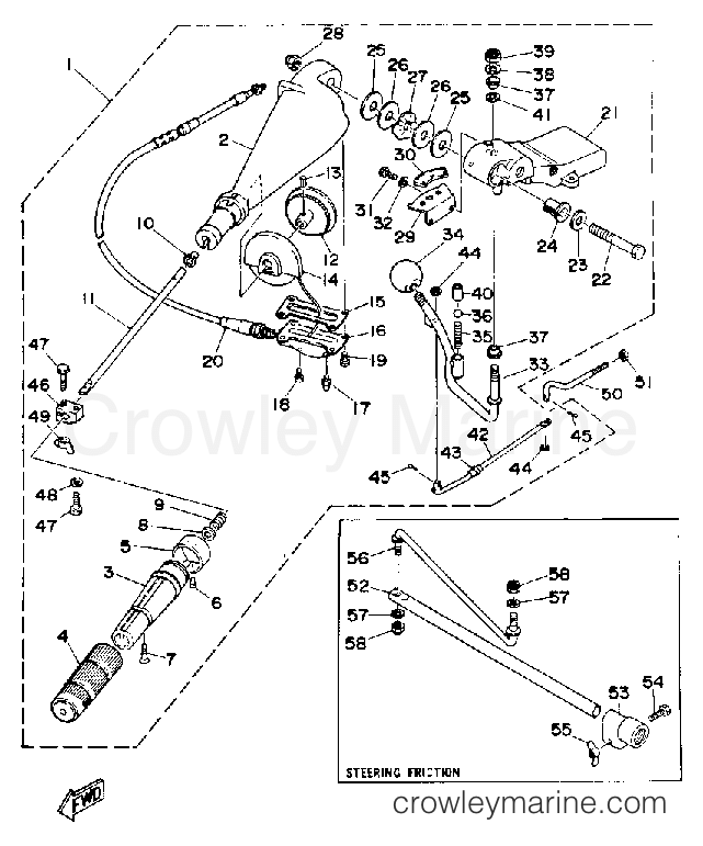 Yamaha Motors P60TLHQ - STEERING