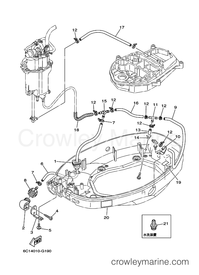 Yamaha Motors F50FEHT X (6C16) [320] - BOTTOM COWLING 2
