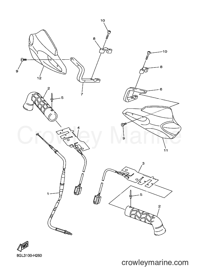 Yamaha Motors RFX10RSS (8HK1) [020] - CONTROL CABLE