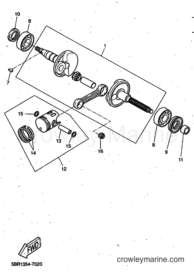 1998 Scooter YQ50 - YQ50 (5DP2) [999] - CRANKSHAFT & PISTON