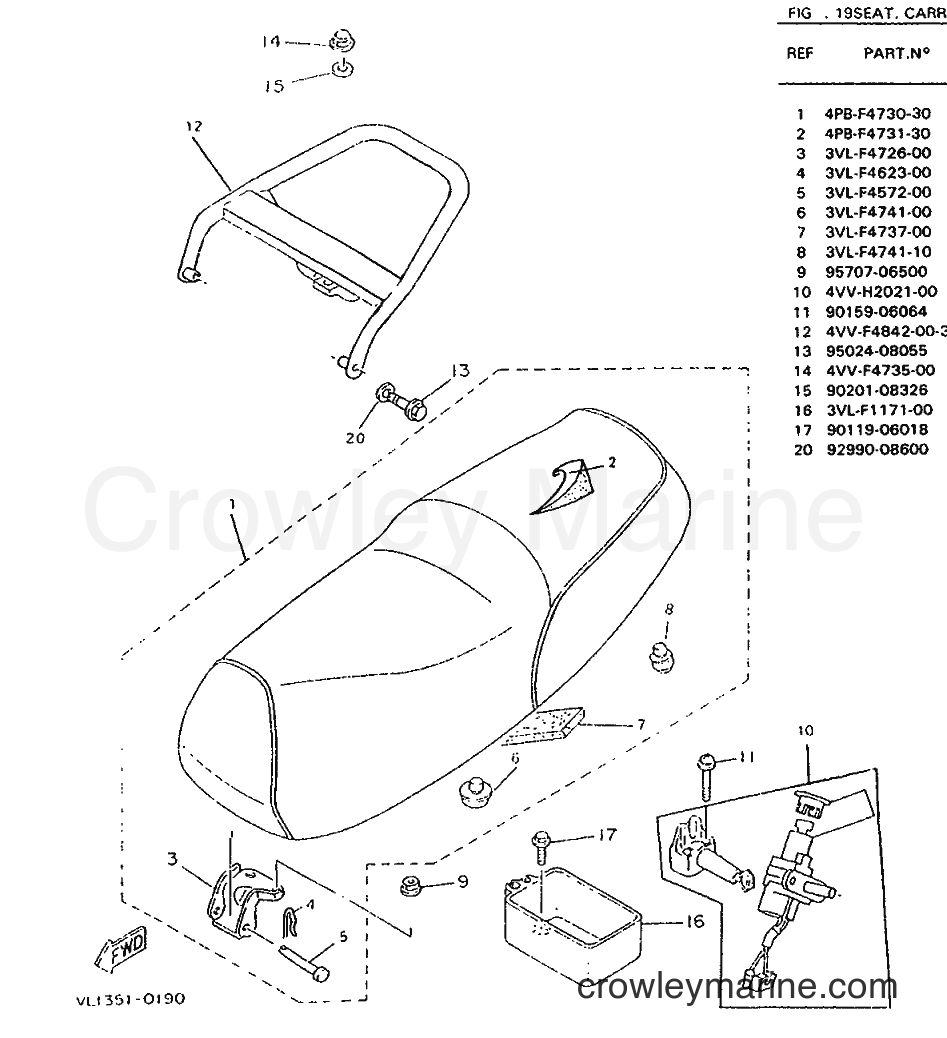 1996 Scooter CW50 - CW50 (4VV5) [999] - SEAT & CARRIER