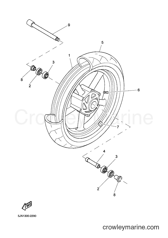 Yamaha Motors BT1100 (5JN1) [020] - FRONT WHEEL