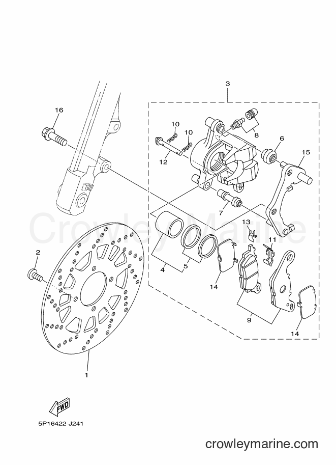 2011 Scooter AT135 - AT135 (5P07) [010] - FRONT BRAKE CALIPER