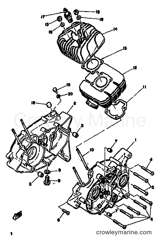 1978 Scooter LB80 - LB80 (1F5) [999] - CYLINDER & CRANKCASE