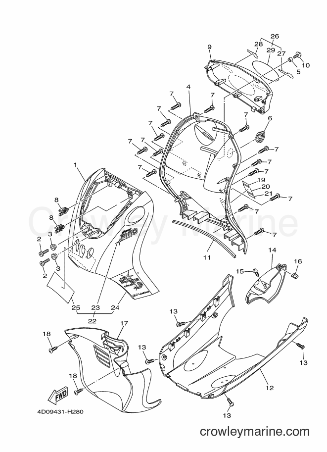 2009 Scooter AF115S - AF115S (4D09) [010] - LEG SHIELD