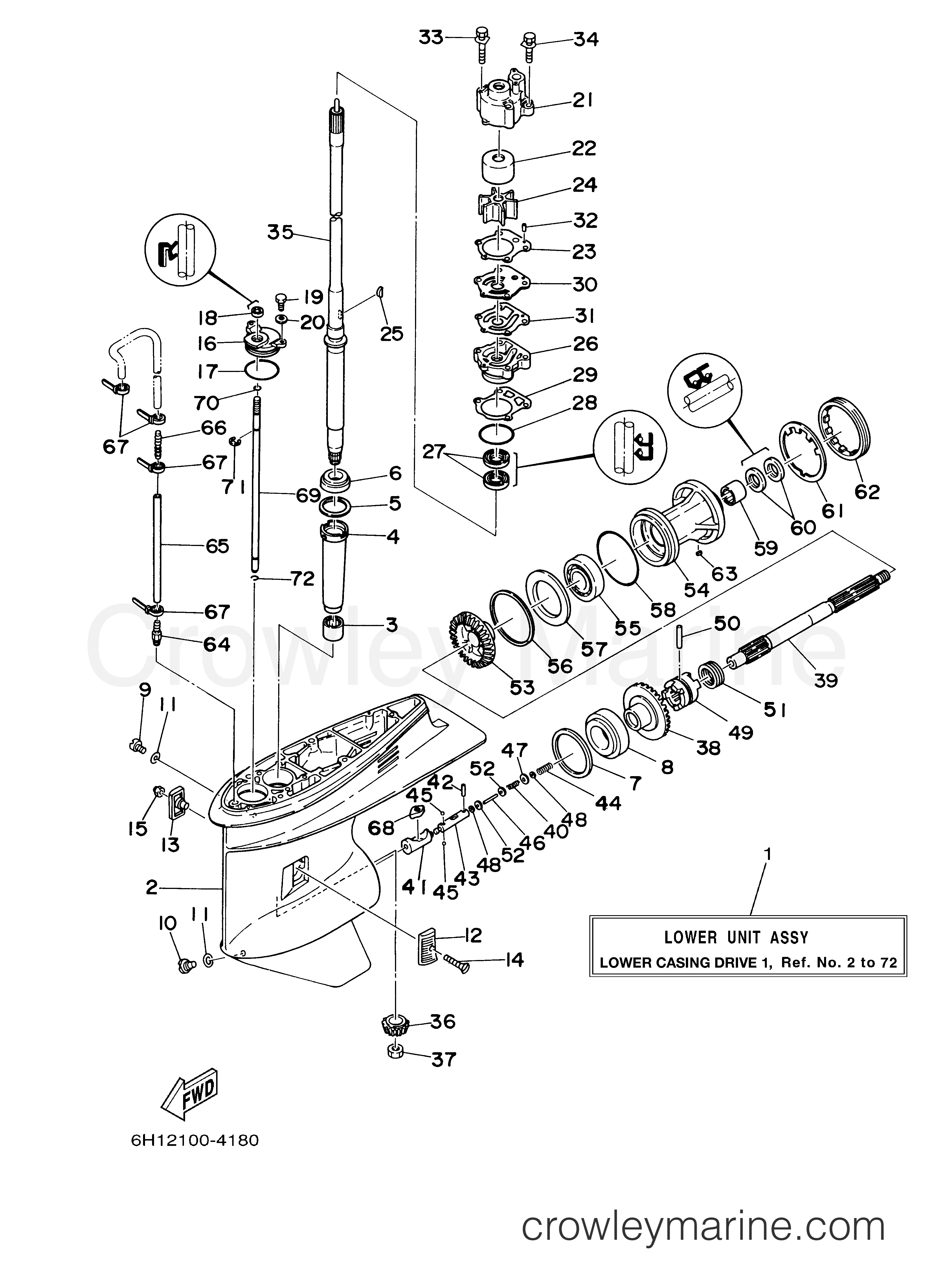 Yamaha Motors 90TLR - LOWER CASING DRIVE 1