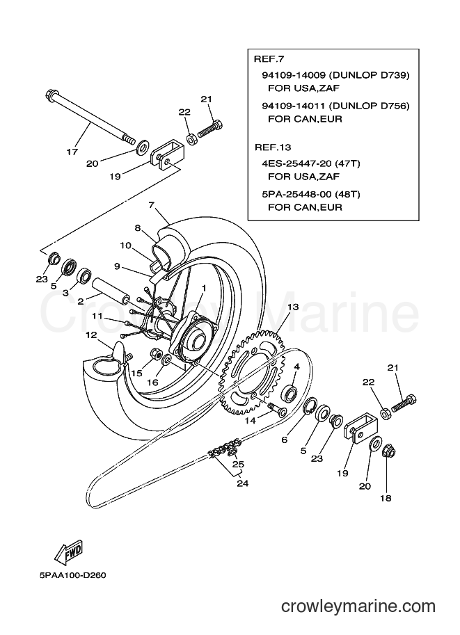 2005 Dirt Bike YZ85 - YZ85 (5PAA) [070] - REAR WHEEL