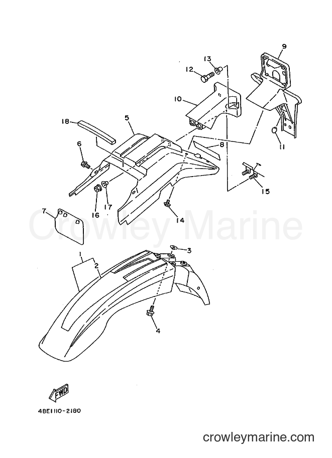 1992 Dirt Bike XT225 - XT225 (4BE3) [010] - FENDER