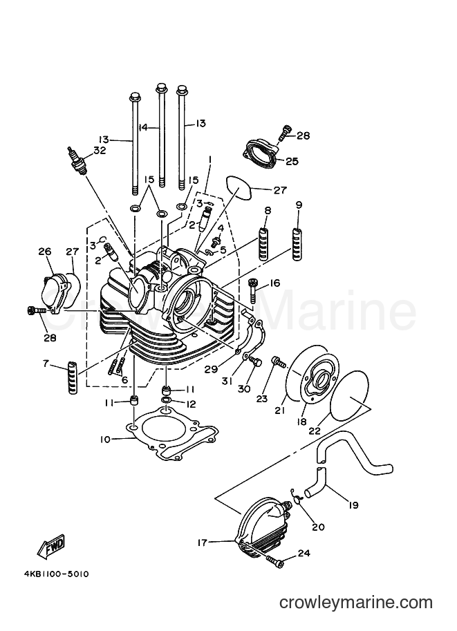 1997 ATV YFM350FW-X - YFM350FW-X (4KB6) [020] - CYLINDER HEAD