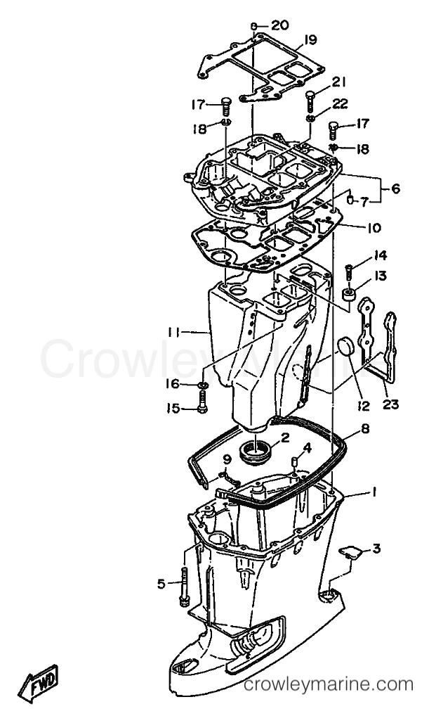 Yamaha Motors 55B (697) [999] - UPPER CASING