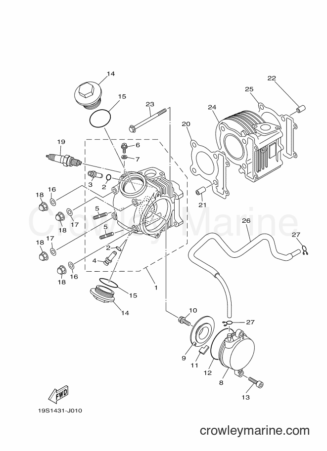 2010 Scooter AF115S - AF115S (20B2) [010] - CYLINDER