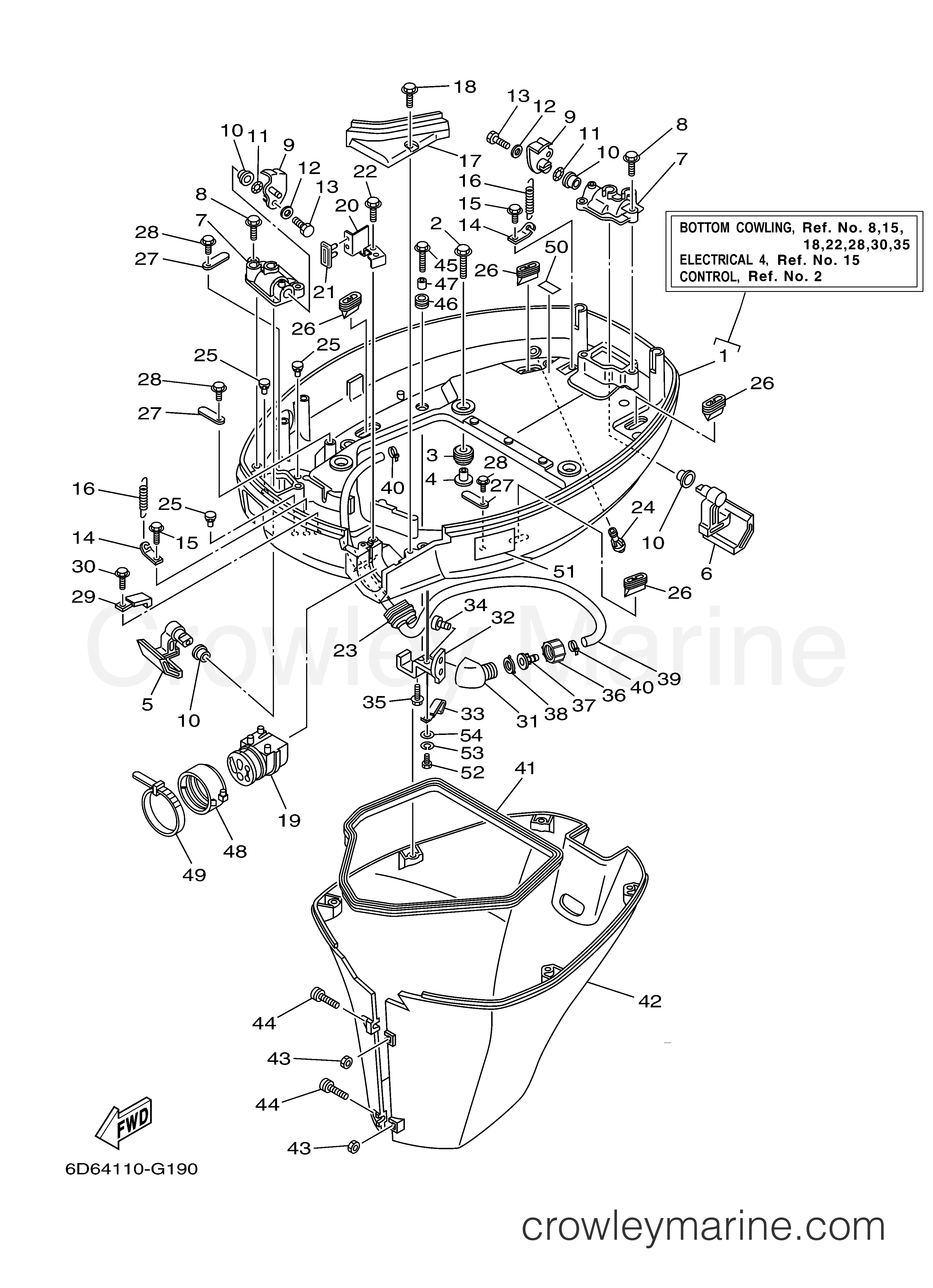 Yamaha Motors F90TXR - BOTTOM COWLING