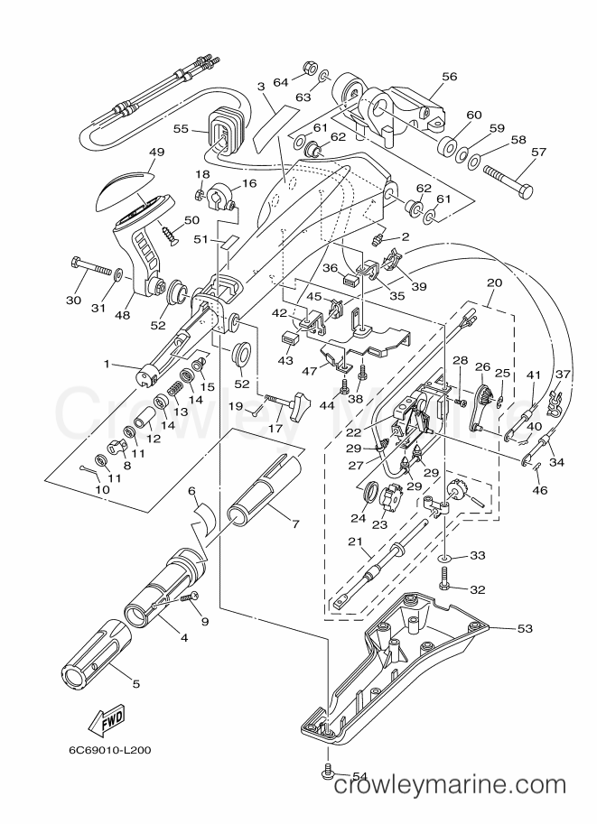 Yamaha Motors FT60GETL (6C6A) [080] - STEERING 1