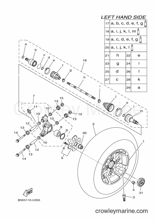 2019 ATV YFM700FWBD - YFM700FWBD (B5KC) [010] - REAR WHEEL