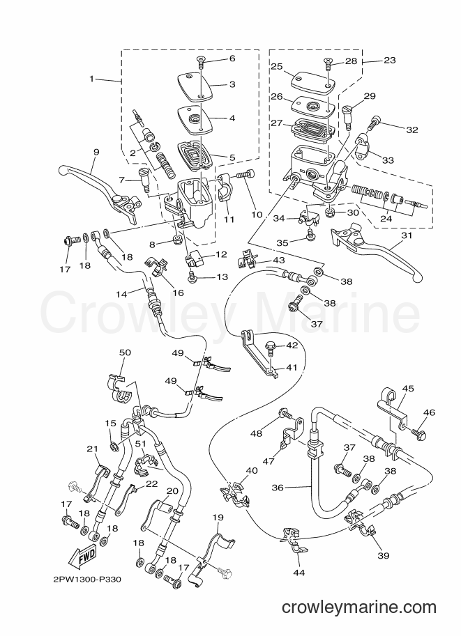 Yamaha Motors XP500 (2PWB) [050] - FRONT MASTER CYLINDER