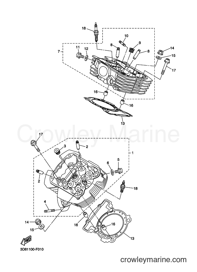 Yamaha Motors XVS13CB (1GP6) [010] - CYLINDER HEAD