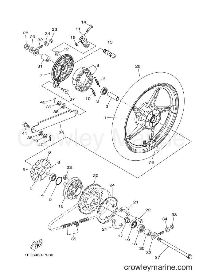 2017 Scooter T115FLSEC - T115FLSEC (1FDE) [010] - REAR WHEEL FOR CAST WHEEL