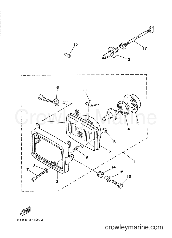 1990 Dirt Bike TDR250 - TDR250 (3NR2) [010] - HEADLIGHT