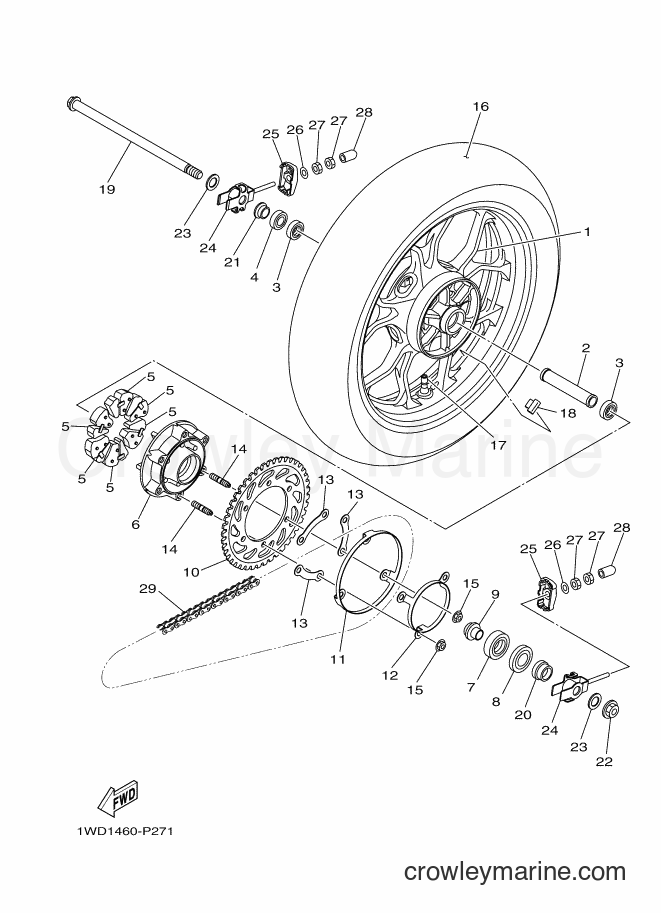 REAR WHEEL - 2015 Sport Bike YZF-R25 (YZF-R25 (1WD4) [010