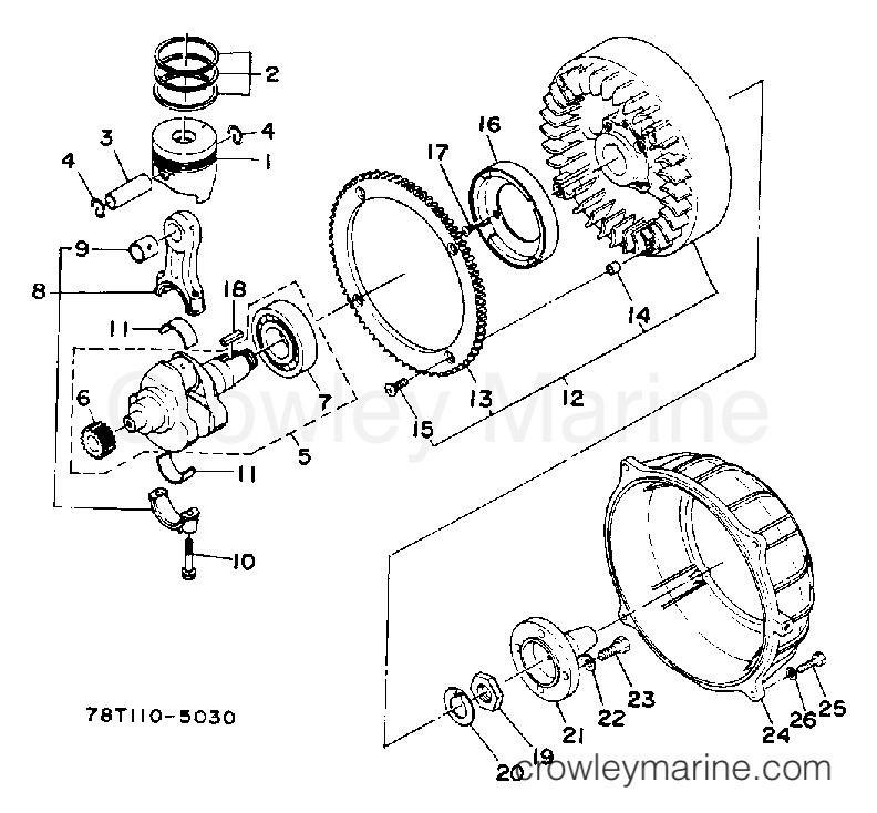 Yamaha Motors EDA5000DVE - CRANKSHAFT PISTON