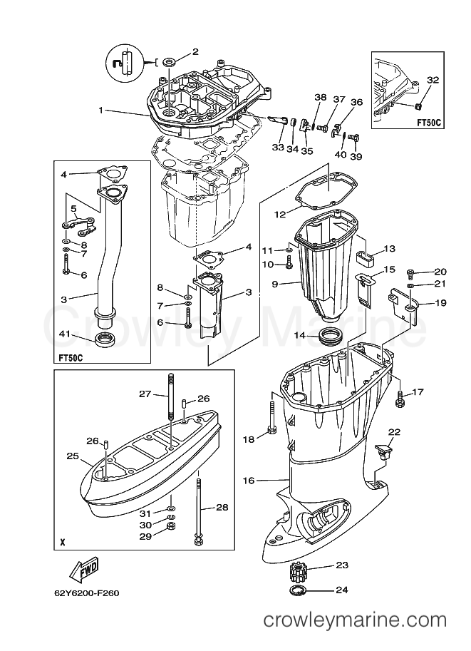 Yamaha Motors FT50C (61S5) [210] - UPPER CASING