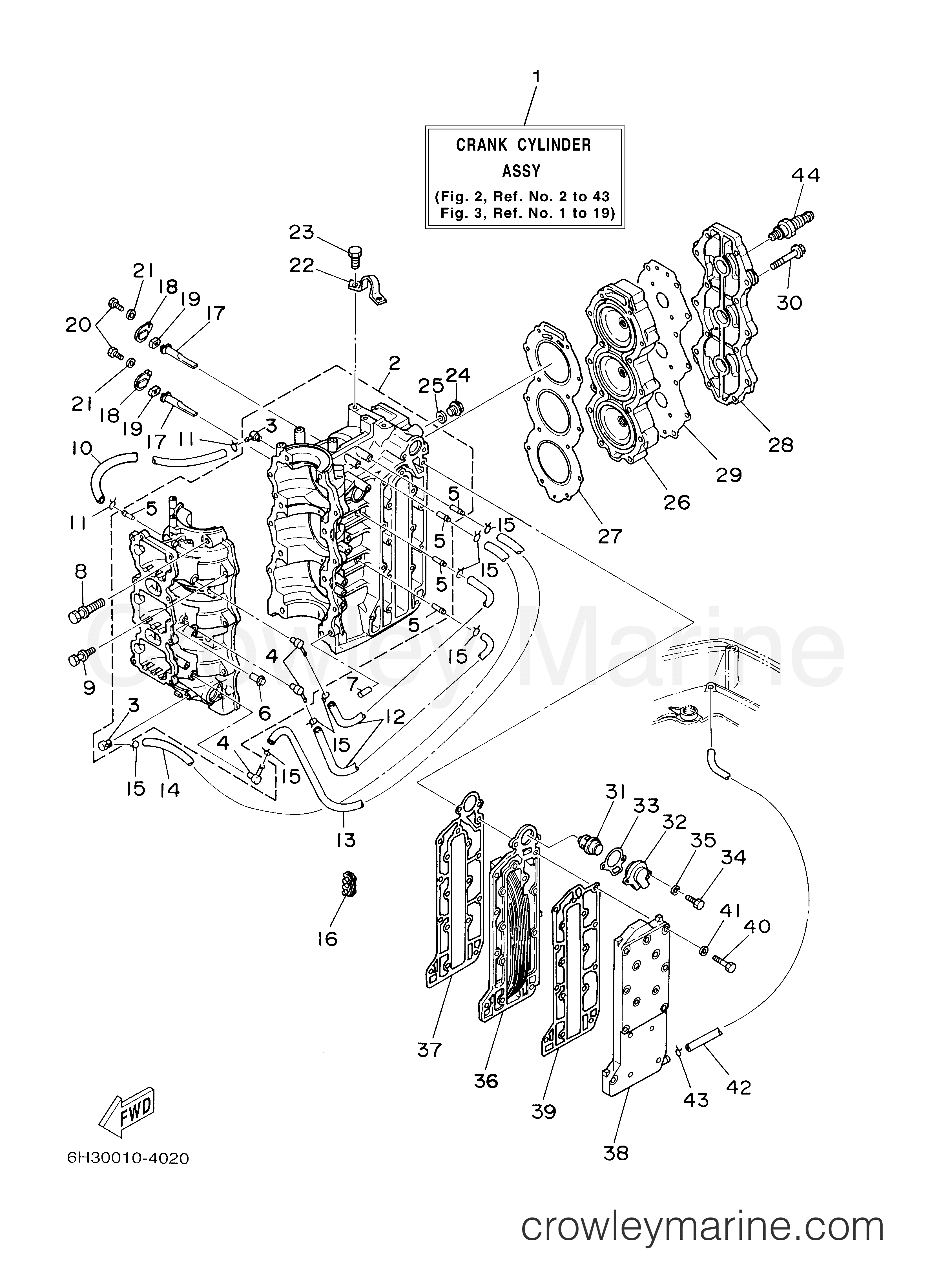 Yamaha Motors 70TLRY - CYLINDER CRANKCASE