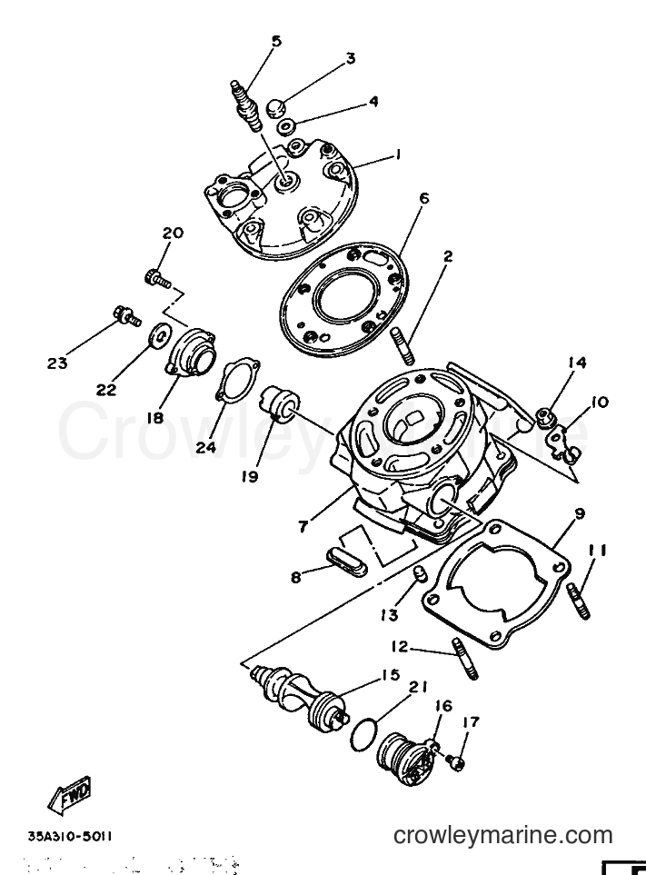 1987 Dirt Bike DT125 - DT125 (35A) [999] - CYLINDER