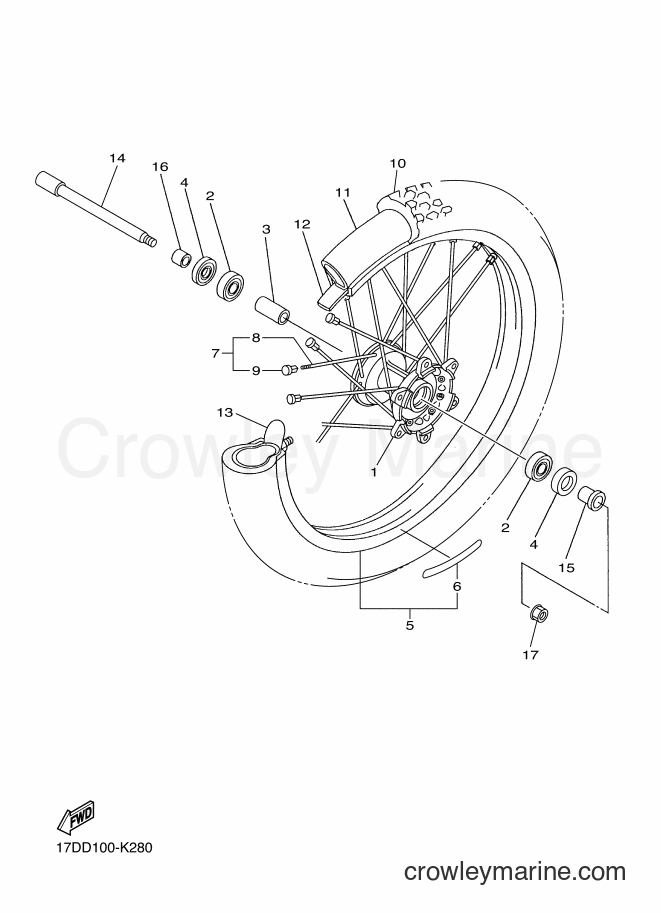 2011 Dirt Bike YZ450F - YZ450F (33D5) [020] - FRONT WHEEL