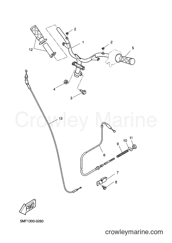 Yamaha Motors XN125 (5MF1) [030] - STEERING HANDLE & CABLE