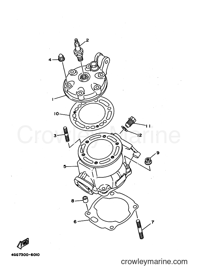 1996 Dirt Bike TY250Z - TY250Z (4GG8) [070] - CYLINDER