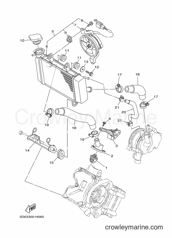 2012 Scooter T135F - T135F (2S58) [010] - RADIATOR & HOSE