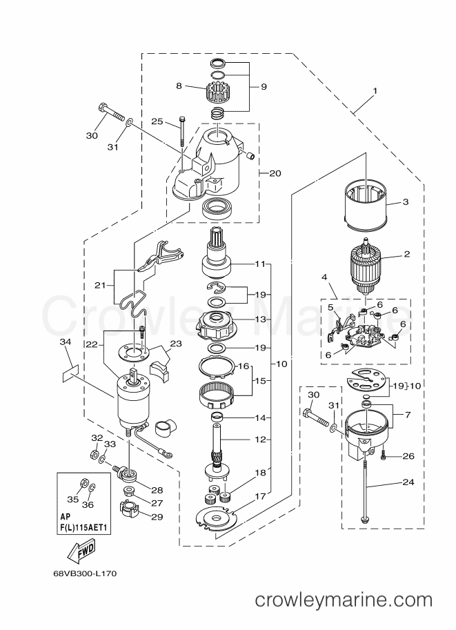 Yamaha Motors F115AETX (68VB) [080] - STARTING MOTOR