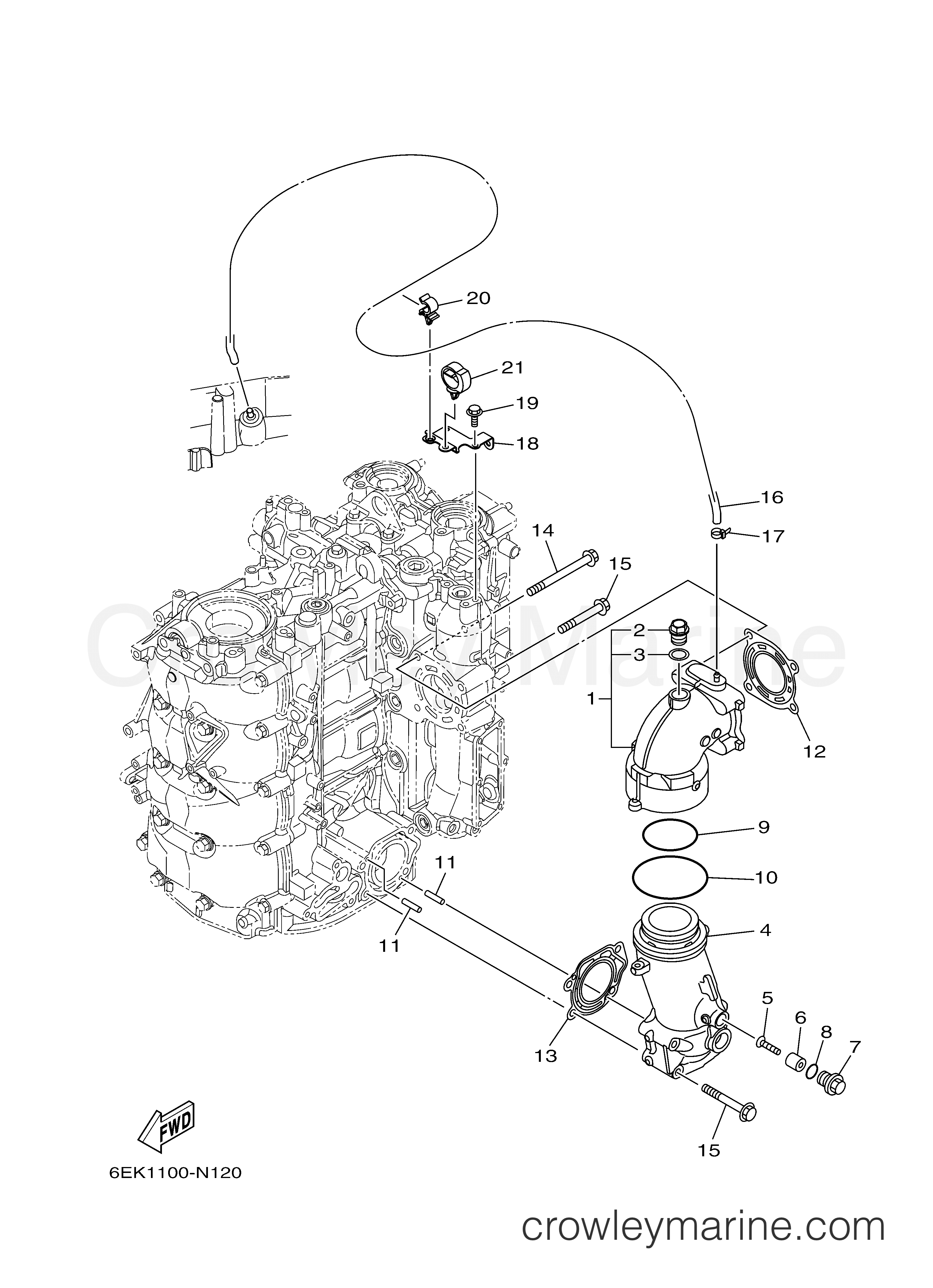 Yamaha Motors F115XB - EXHAUST