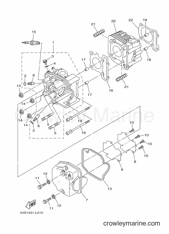 2013 Scooter AF115F - AF115F (1YC3) [010] - CYLINDER